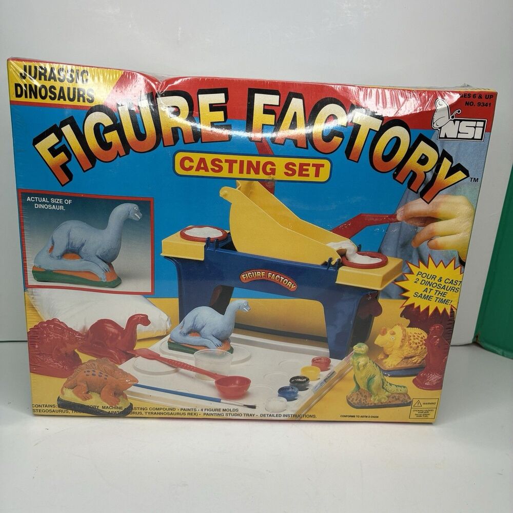 FIGURE FACTORY CASTING SET JURASSIC DINOSAURS NSI 1993 BRAND NEW SEALED